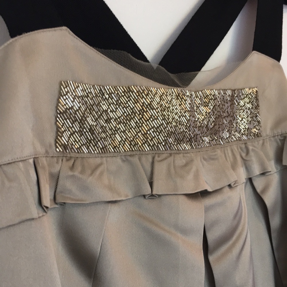Vera Wang Lavender Label Gray beaded silk top - Picture 4 of 8